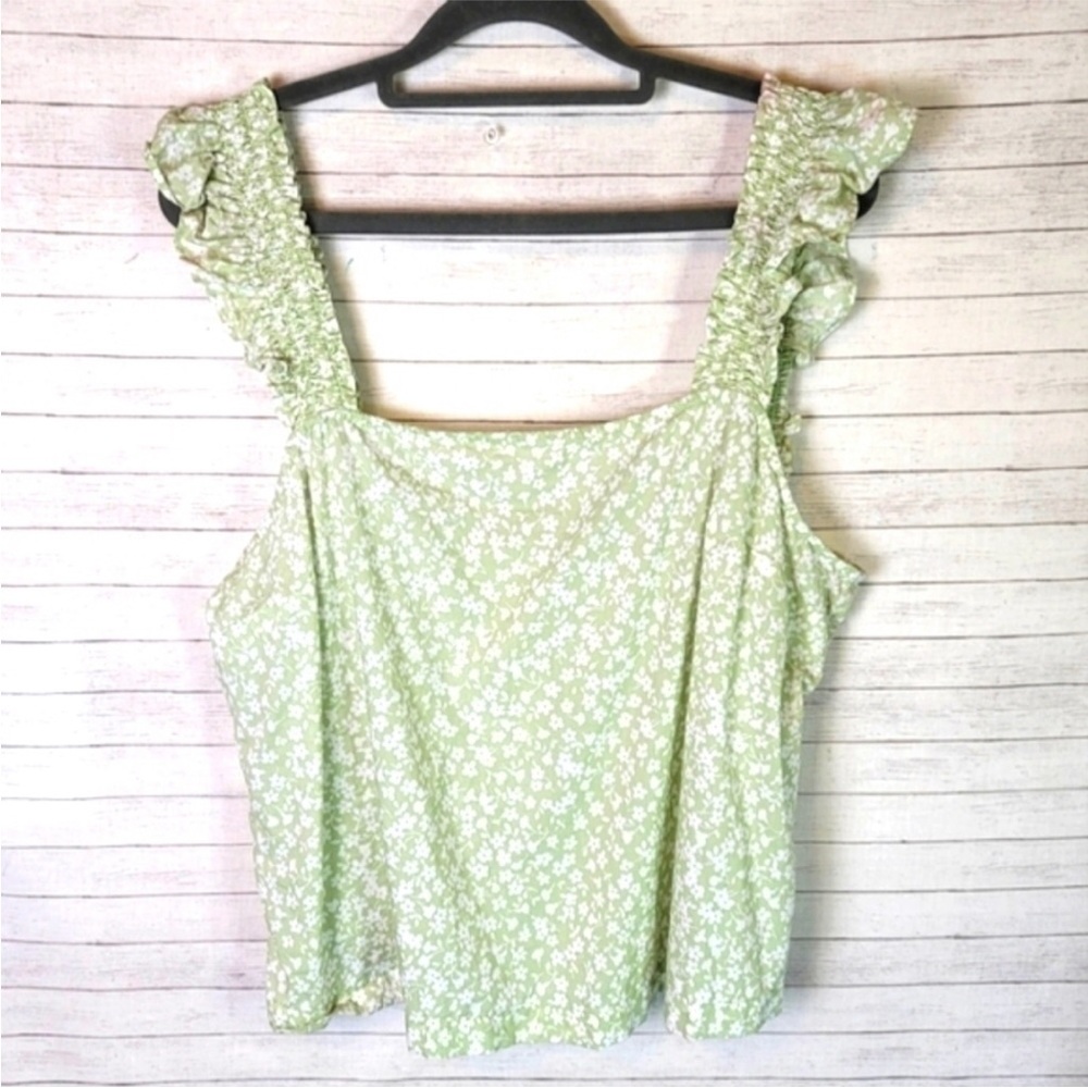 Floral Green Sleeveless Top